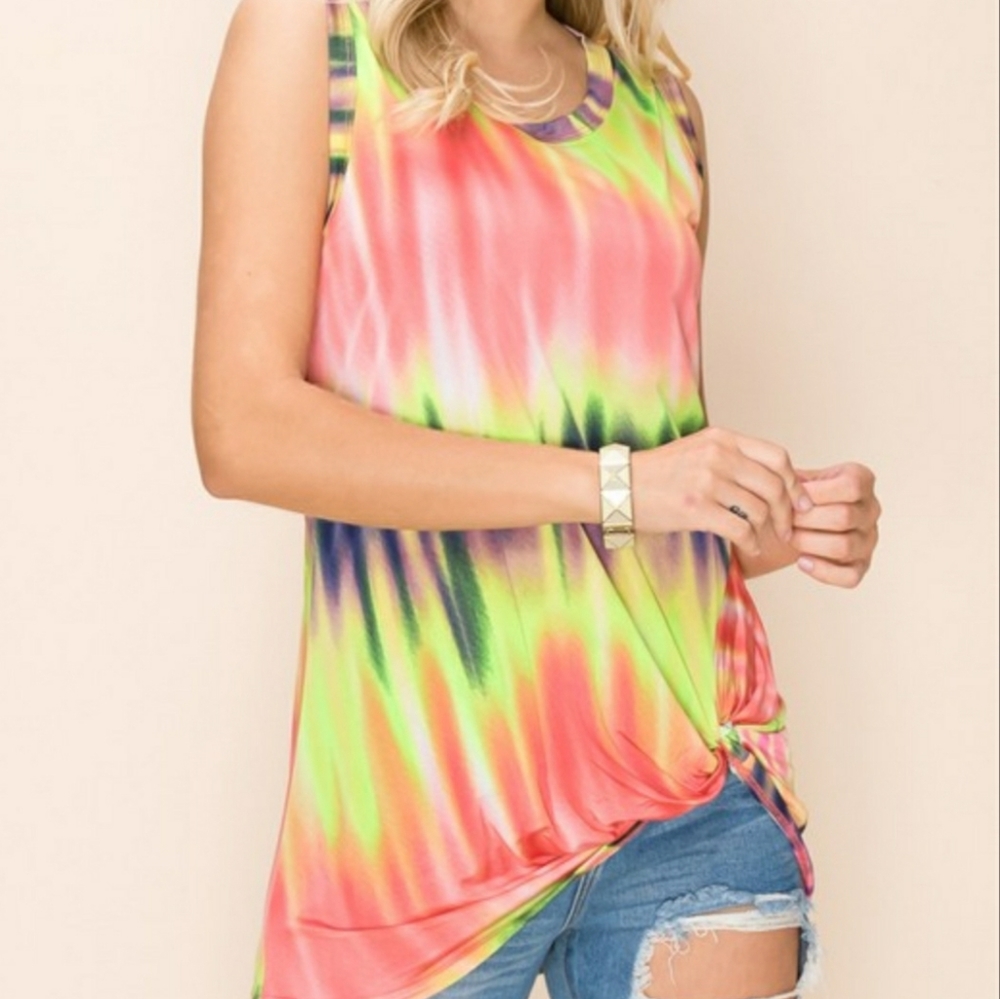 Neon Tie-Dye Tank Top